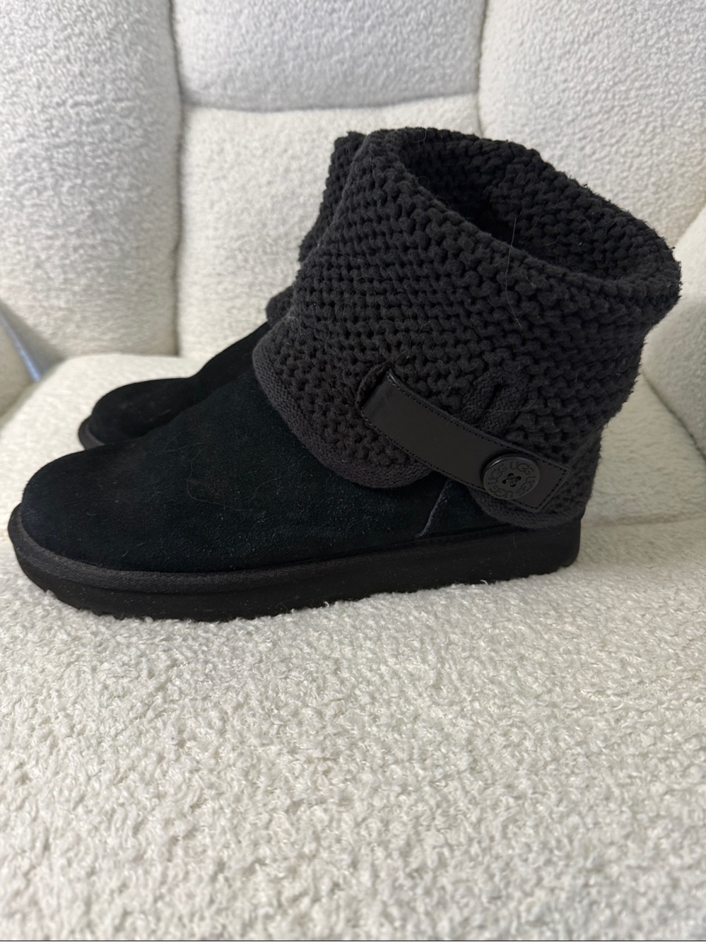 UGG Shaina Black Knit Boots